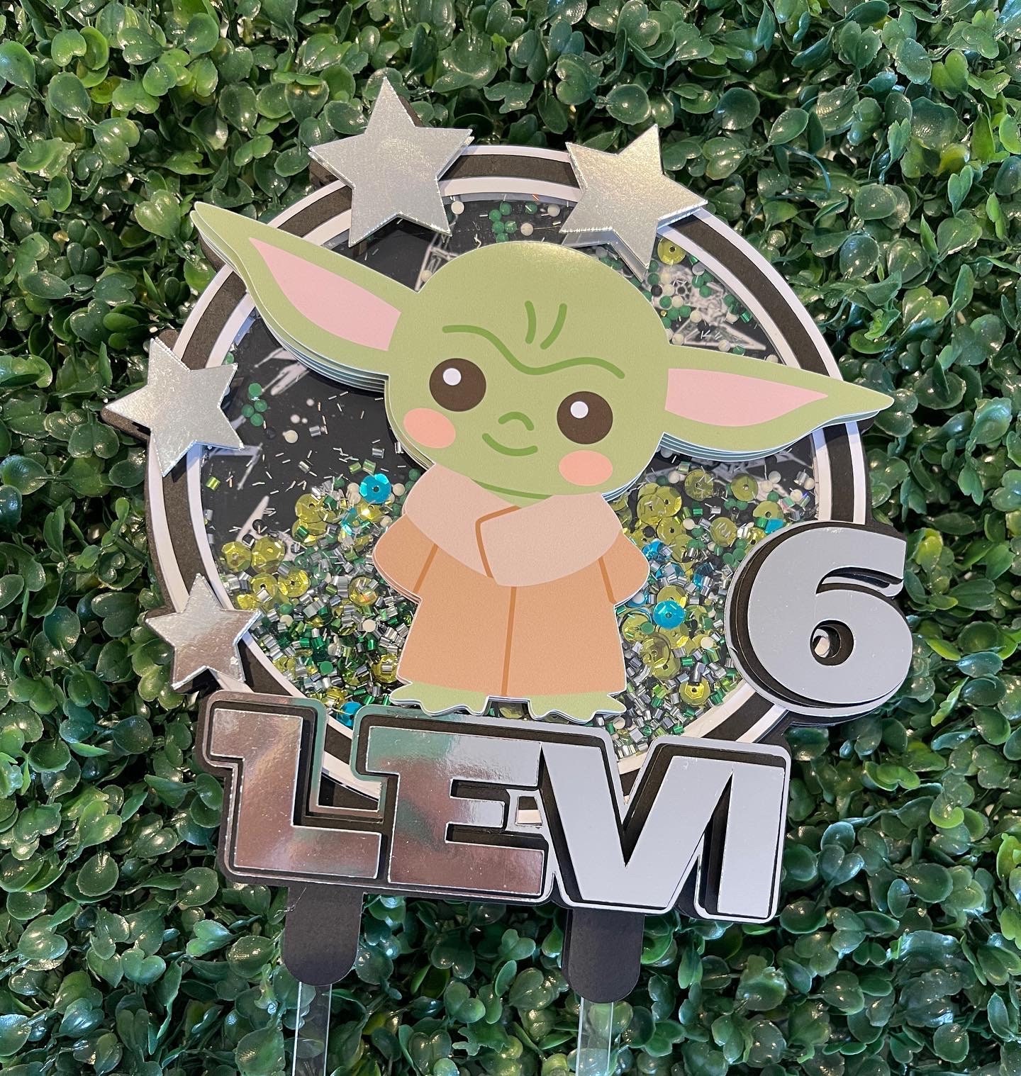 Baby Yoda Cake Topper Baby Yoda Cake Topper Shaker Starwars Etsy