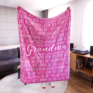 Personalized Grandparent Blanket Personalized Grandma Blanket Grandparent Gift Grandkid Blanket Gifts for Grandma Grandma Gift Etsy