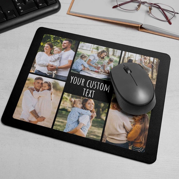 Custom Photo Mouse Pad, Photo Collage Mouse Pad, Personalized Mouse Pad, Fathers Day Gift, Desk Accessories, Christmas, Birthday Gift