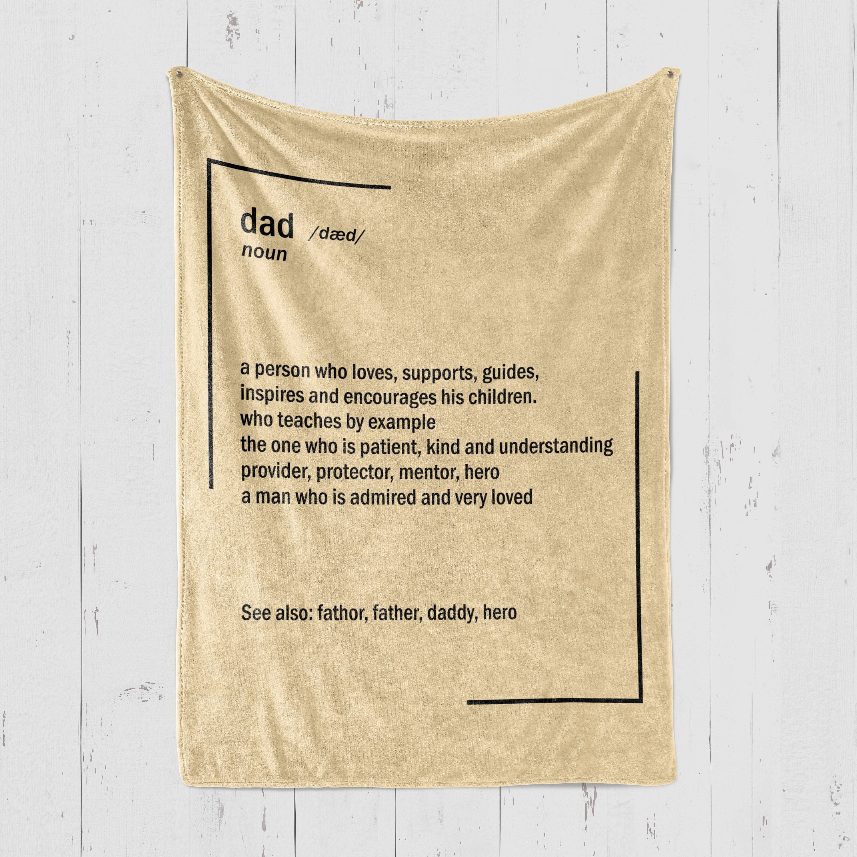 Dad Definition Blanket Dad Noun Blanket Fathers Day Etsy