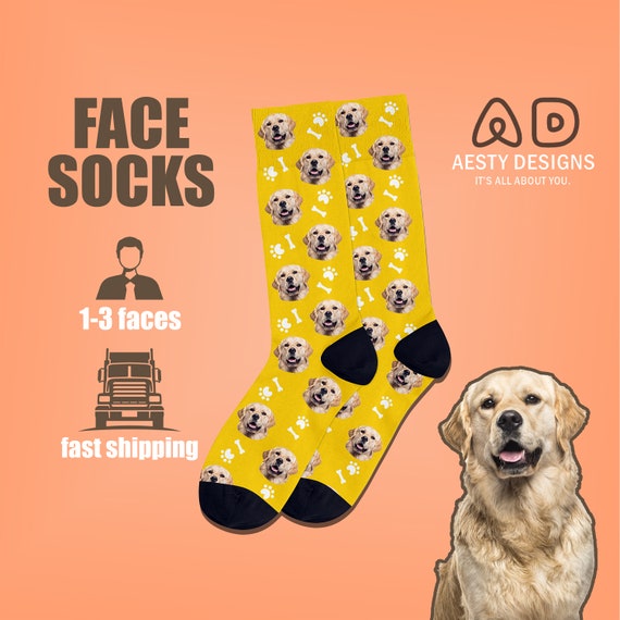 Custom Dog Socks Personalized Pet Photo Socks Dog Face Photo Etsy