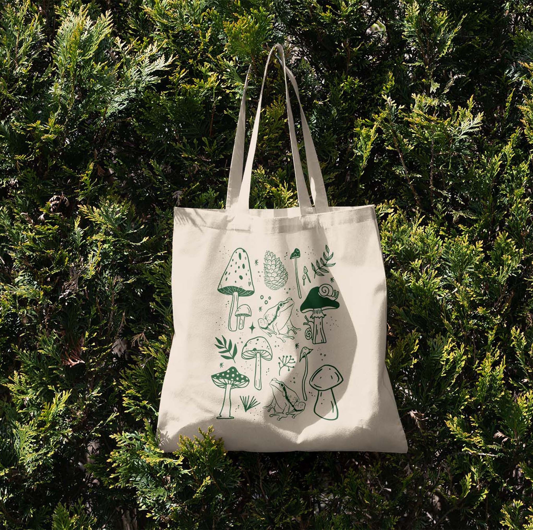 Mushroom MOGU/Canvas Storage Bag/Matcha Green/Bu Bu Bear - Shop
