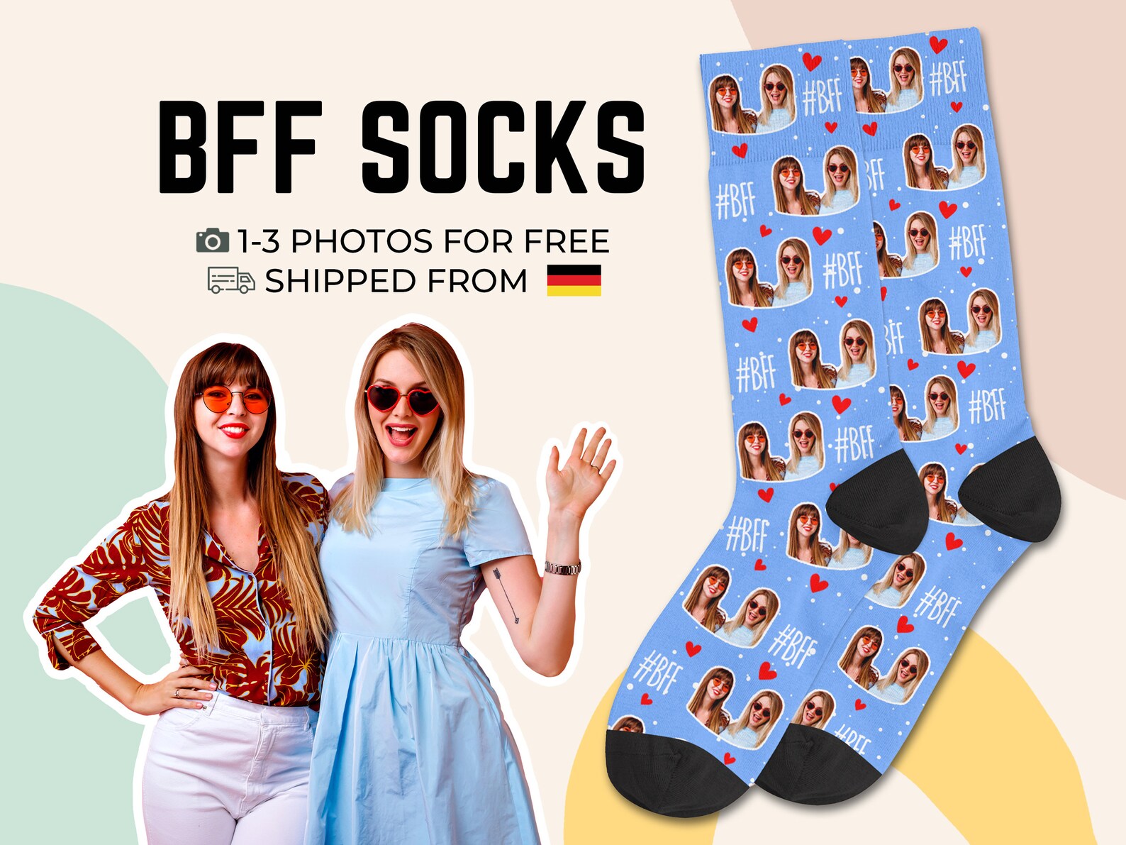 Beste Freundin Forever Socken Personalisierte Fotosocken BFF Etsy.de