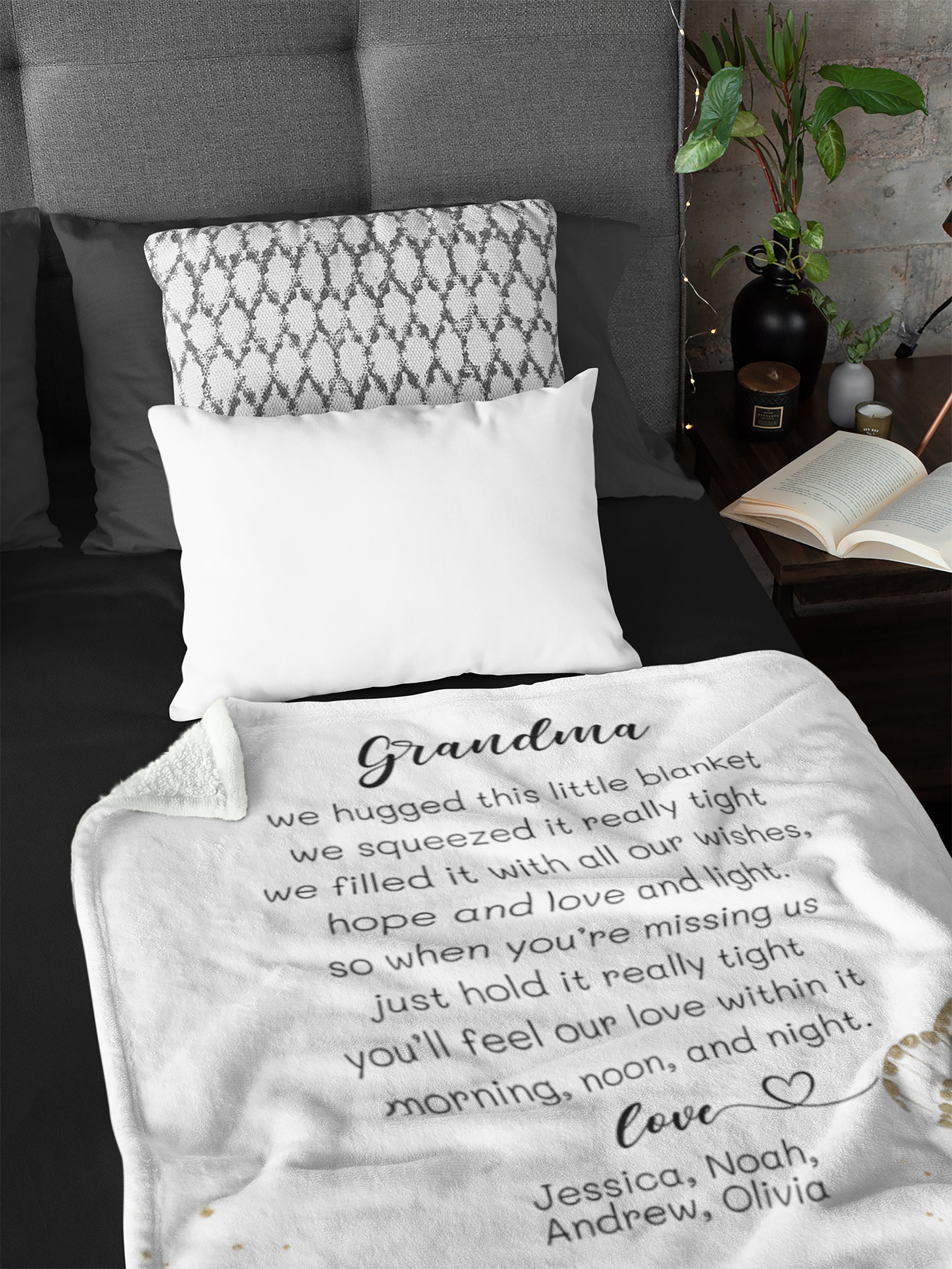 Personalized Grandparent Blanket Custom Grandma Blanket Etsy