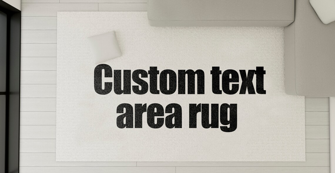 Custom Text Area Rug Personalized Rug Carpet Living Room Decor Etsy