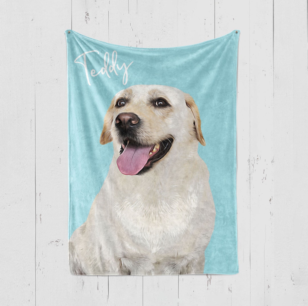 Custom Dog Photo Blanket Personalized Pet Photo Blanket Dog Etsy