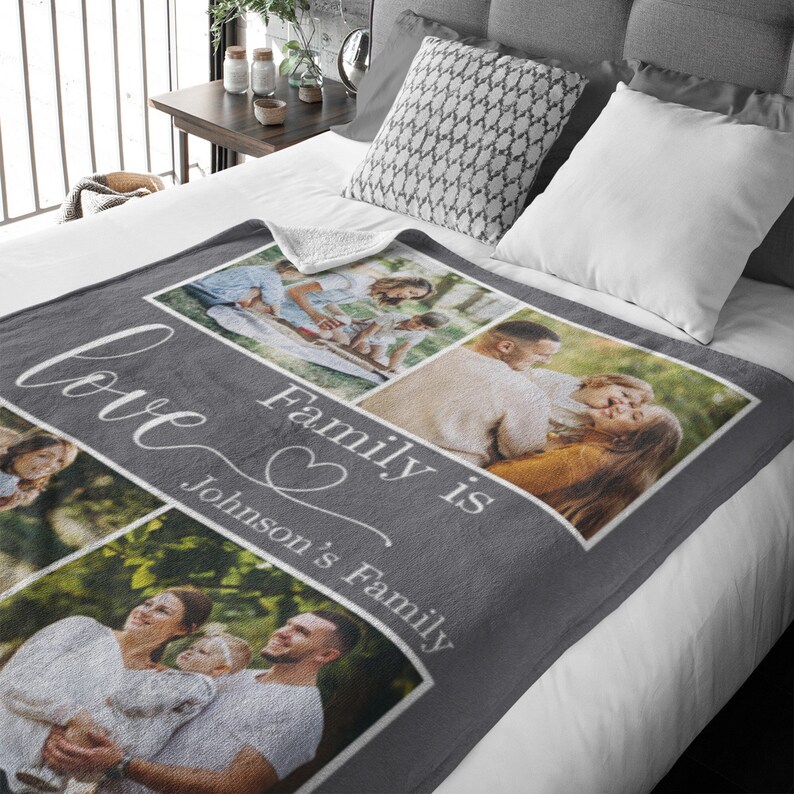 Personalized Memorial Throw Blanket Custom Photo Blanket Etsy