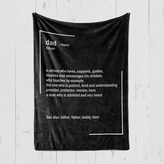 Dad Definition Blanket Dad Noun Blanket Fathers Day Etsy