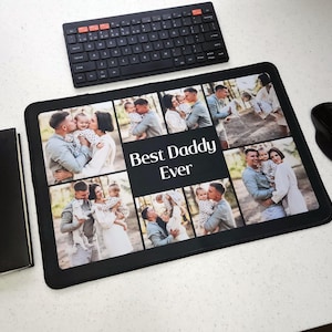 Photo Collage Desk Mat, Custom Picture Desk Pad, Personalized Mouse Mat, Desk Accessories, Photo Desk Mat, Photo Mousepad, Fathers Day Gift