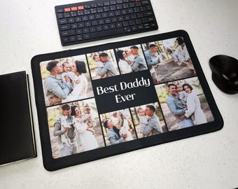 Photo Collage Desk Mat, Custom Picture Desk Pad, Personalized Mouse Mat, Desk Accessories, Photo Desk Mat, Photo Mousepad, Fathers Day Gift