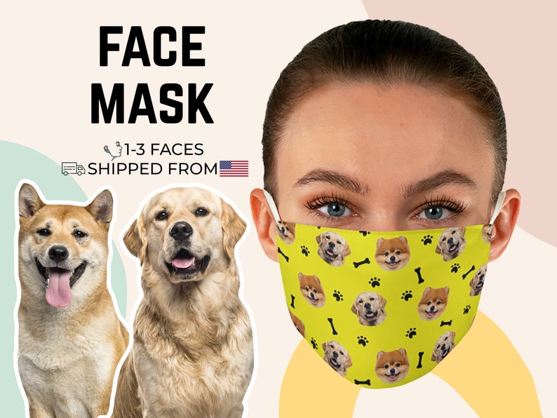 Custom Dog Mask Face Mask Personalized Pet Picture Mask Etsy