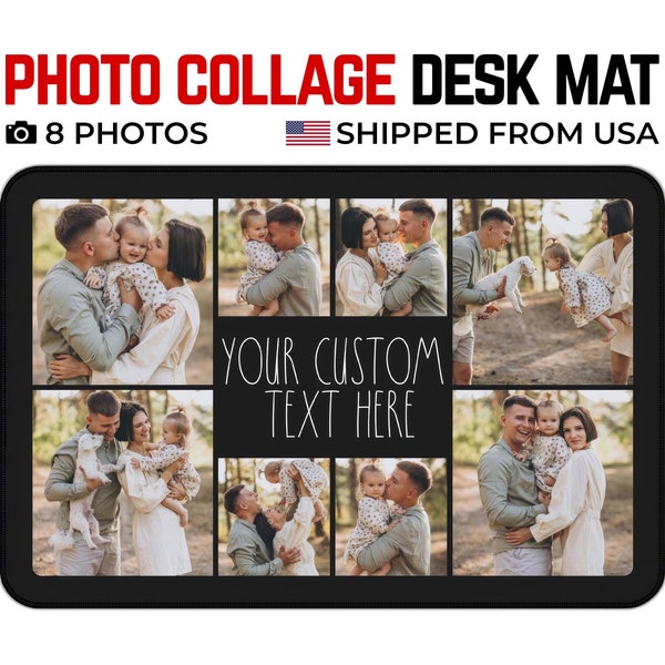 Photo Collage Desk Mat, Custom Picture Desk Pad, Personalized Mouse Mat, Desk Accessories, Photo Desk Mat, Photo Mousepad, Fathers Day Gift