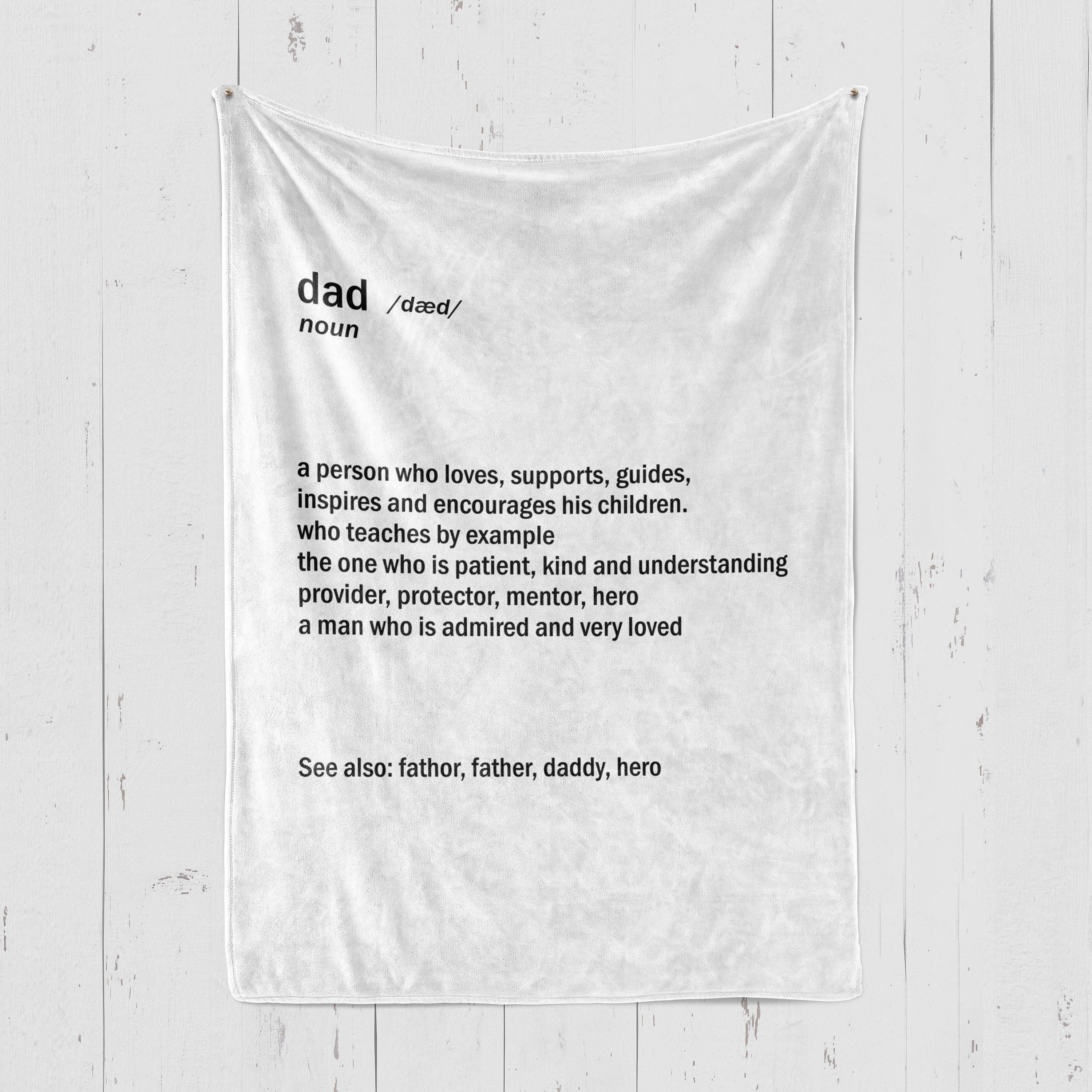 Dad Definition Blanket Dad Noun Blanket Fathers Day Etsy