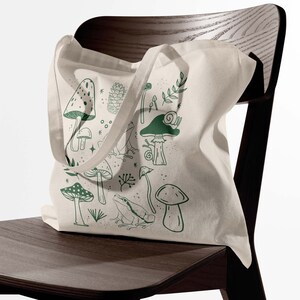 Magic Mushrooms and Frogs Tote Bag