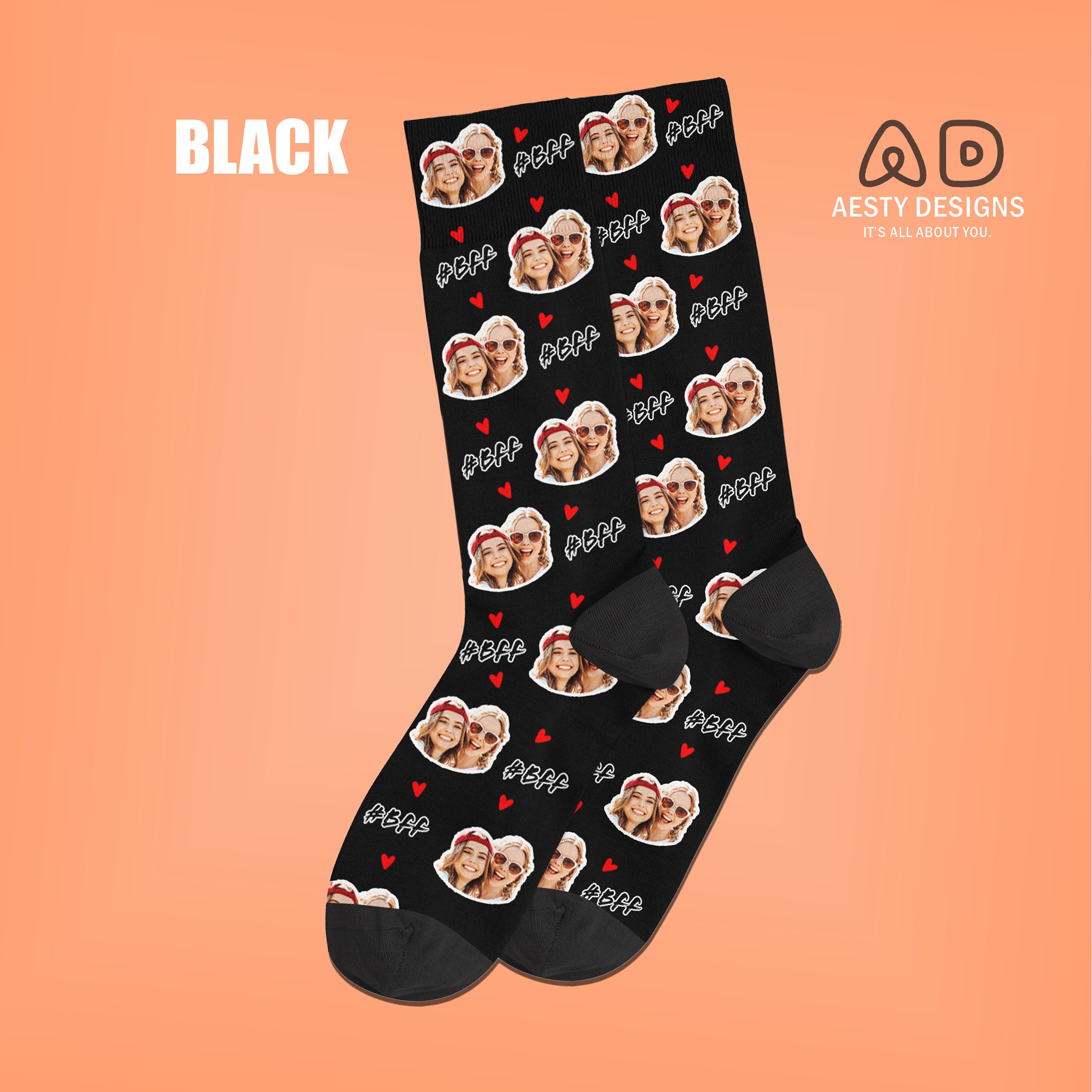 Best Friend Forever Socks Custom Photo Socks BFF Photo Etsy