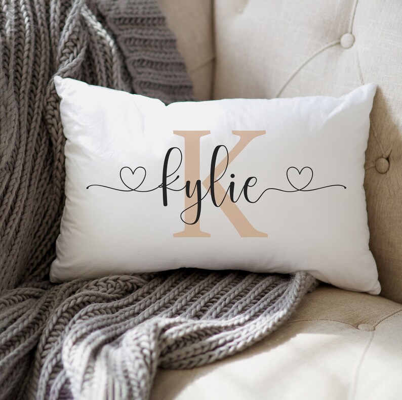 Embroidered Name Pillow Personalized Family Name Throw Pillows By