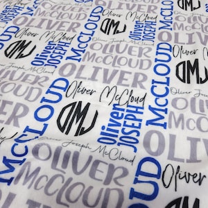 Personalized Baby Blanket, Custom Monogram Name Blanket, Baby Girl, Boy Initial Name Swaddle, Baby Shower Gift, Name, Gender Reveal Idea