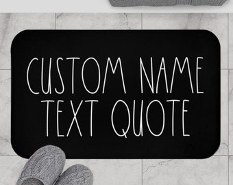 Bath Mat Custom Name Text Bath Mat Home Bath Mat Bathroom Mat Bath Decor Funny Bathroom Decor Bath Rug