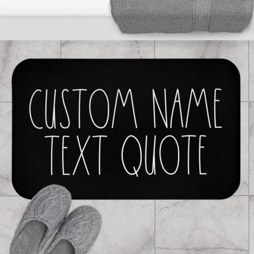 Bath Mat Custom Name Text Bath Mat Home Bath Mat Bathroom Mat Etsy