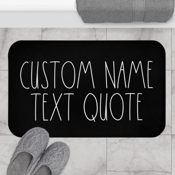 Bath Mat Custom Name Text Bath Mat Home Bath Mat Bathroom Mat Bath Decor Funny Bathroom Decor Bath Rug