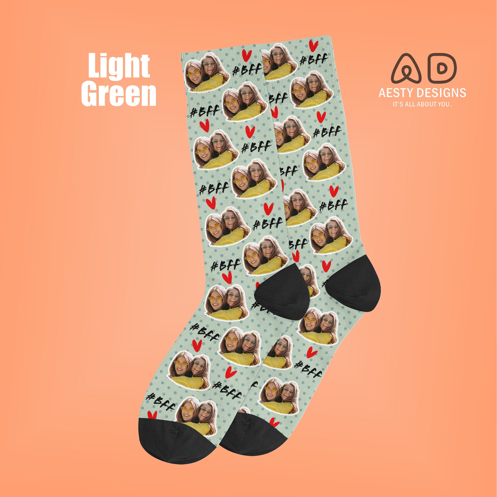 Best Friend Forever Socks Custom Photo Socks BFF Photo Etsy