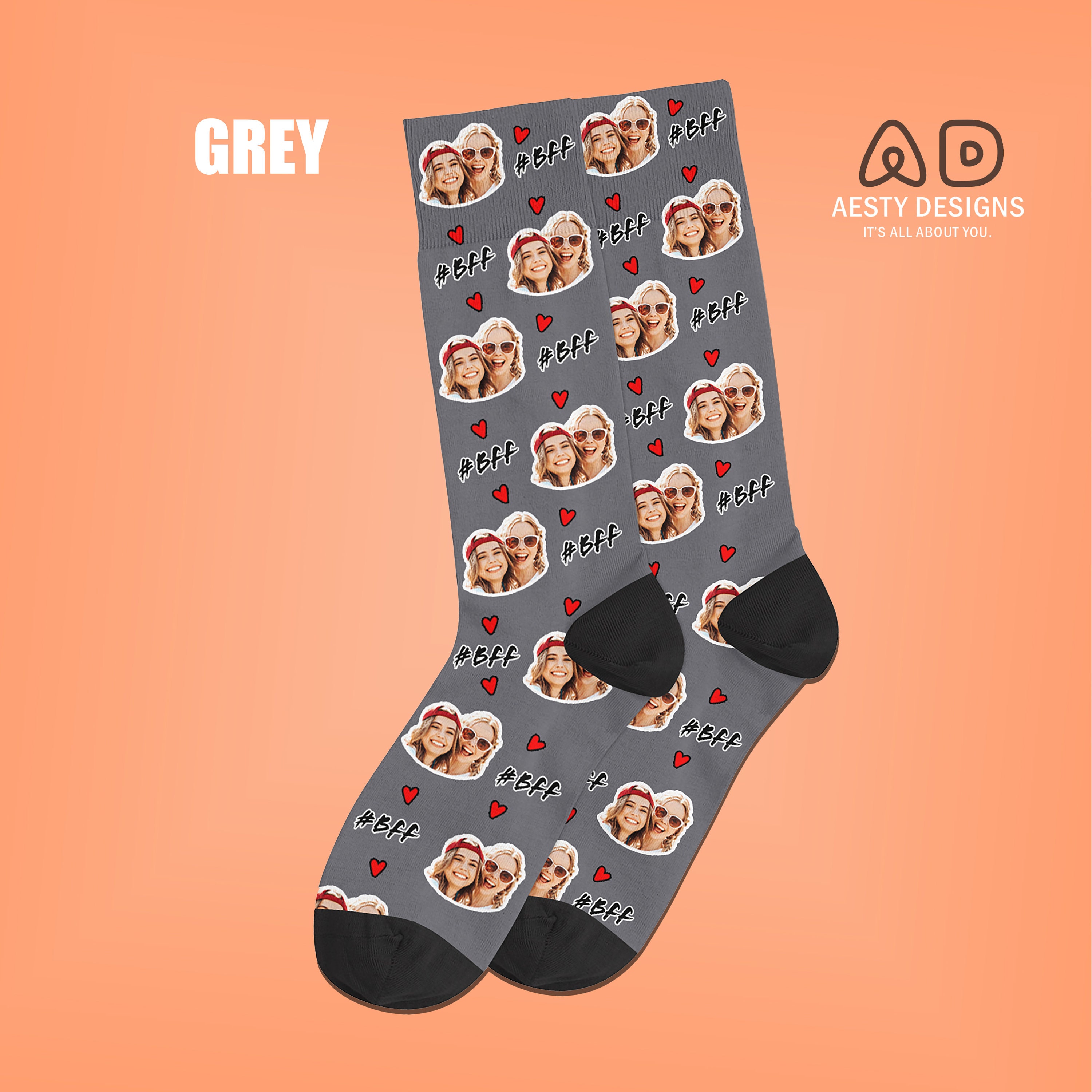 Best Friend Forever Socks Custom Photo Socks BFF Photo Etsy