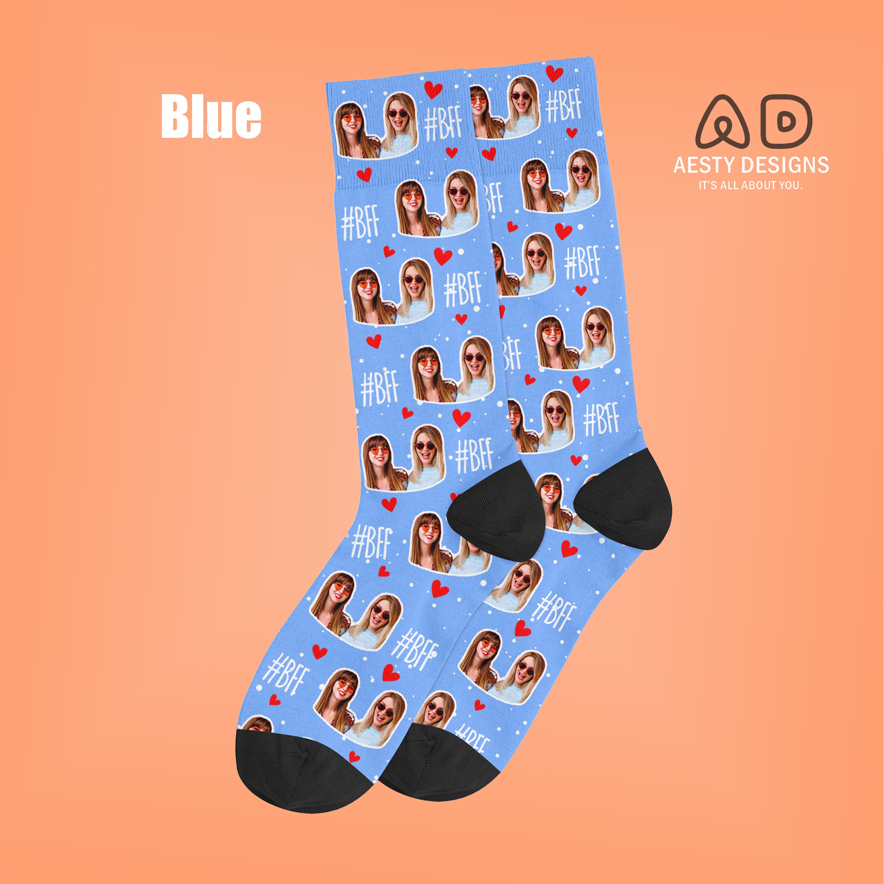 Best Friend Forever Socks Custom Photo Socks BFF Photo Etsy