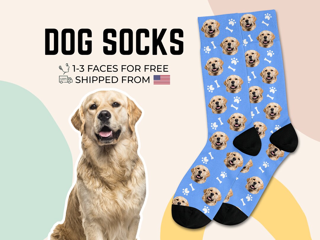 Custom Dog Socks, Personalized Pet Photo Socks, Dog Face Photo Socks