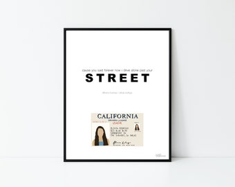 Olivia Rodrigo Drivers License Lyric Digital Print