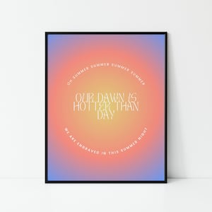 Seventeen Inspired Our Dawn is Hotter Than day Kpop Lyrics Digital Wall Print