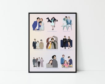 Kdrama Lovers Inspired Iconic Kdrama Icon Digitial Wall Print