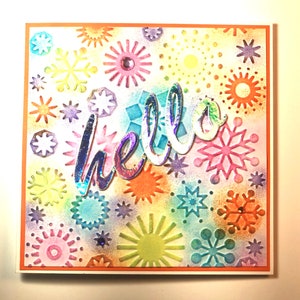 Tarjeta de felicitación Psychedelic Hello Square