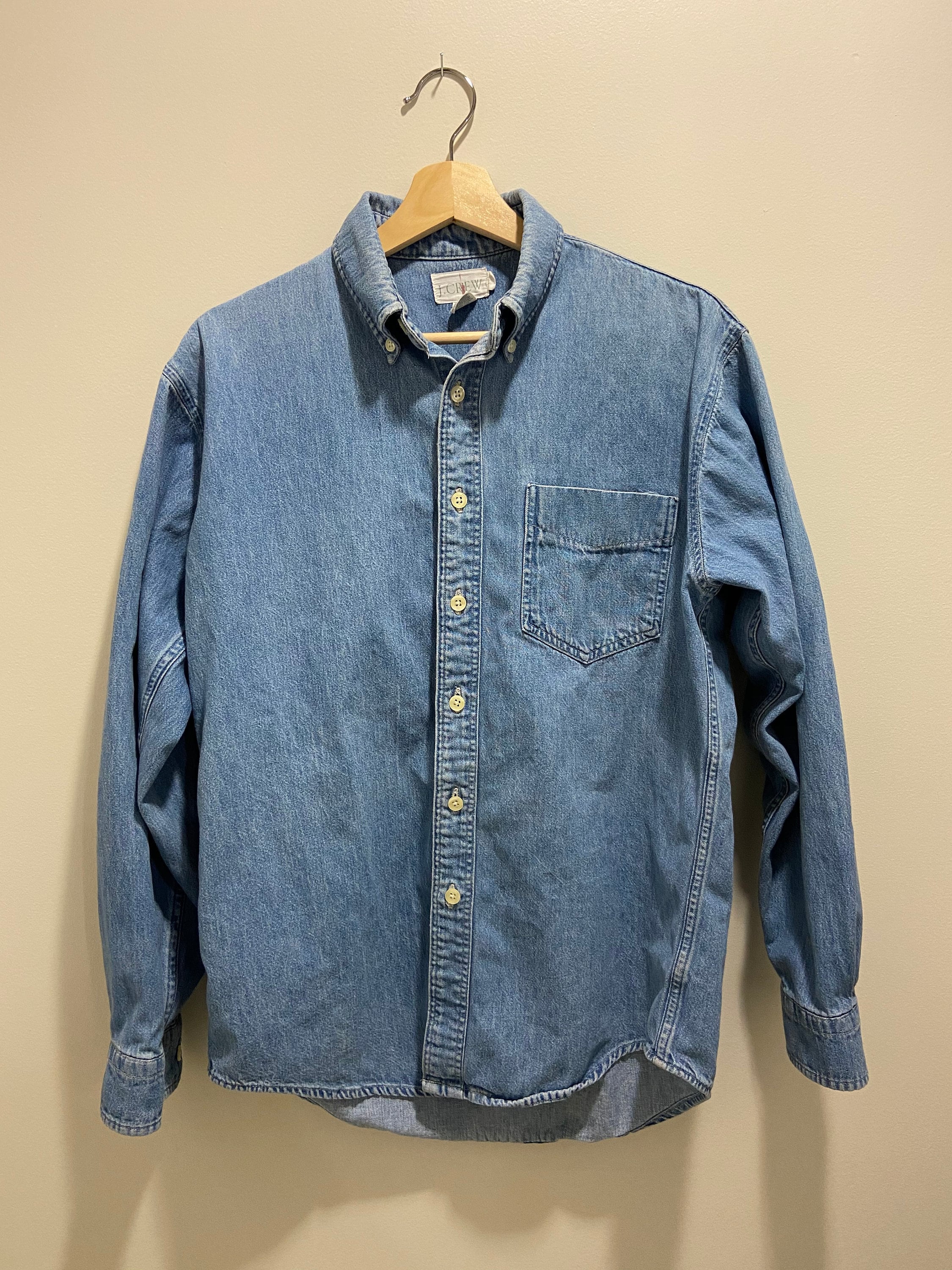 J Crew Denim Shirt Vintage Made in USA Etsy