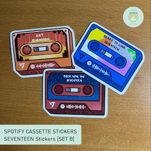 Seventeen Stickers [SET B] | Spotify Cassette Weather Resistant Sticker