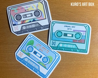 BTS Stickers <SET A> | Spotify Cassette Matte Vinyl Sticker