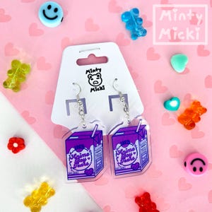 Anime Boy Tears 1.5" Earrings | Casual wear | Anime gift | juice box | silly earrings | funny | otaku | weeb | shojo | shonen |