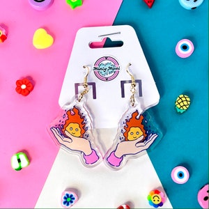 Anime Studio Inspired Earrings | Mononoke | Totoro | Catbus | Ghibli | Howl | Calcifer | Anime Jewelry | Anime Gift | Acrylic Earring