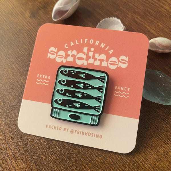 Sardine Enamel Pin