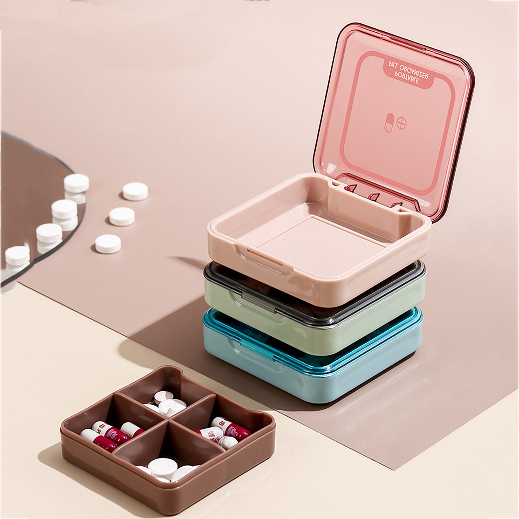 Cute Pill BoxGreen and BlueOneWeek Storage of Portable Etsy