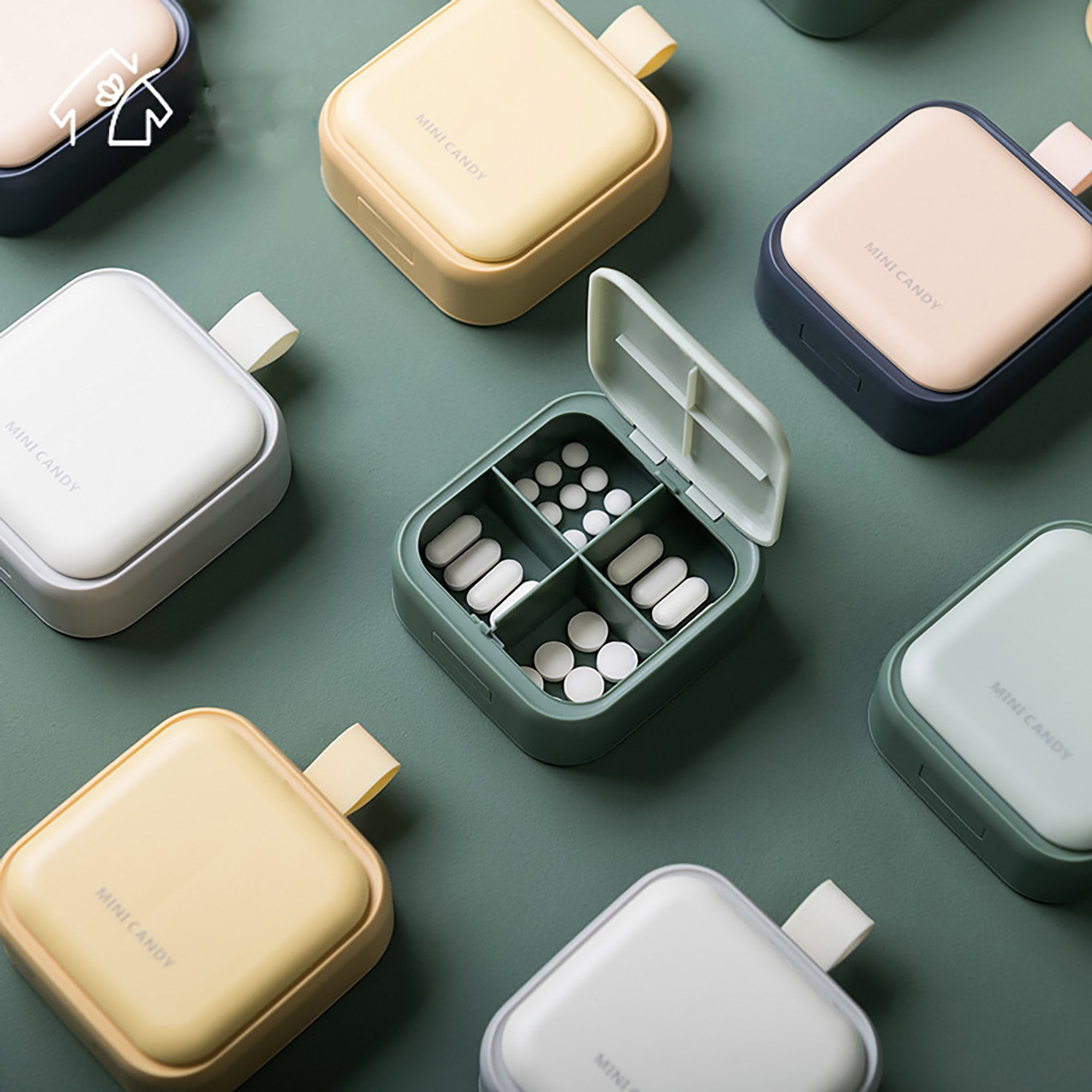 1Pack 4 Grid Pill Organizer Cute Pill Boxes 7 Day Weekly Etsy