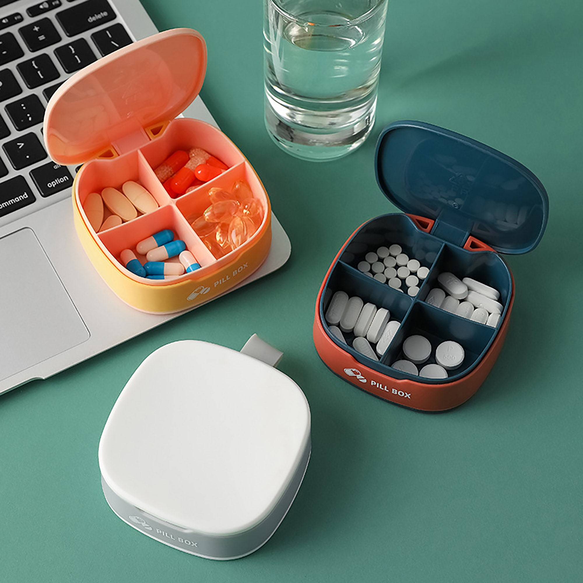 1Pack 4 Grid Pill Organizer Cute Pill Boxes 7 Day Weekly Etsy