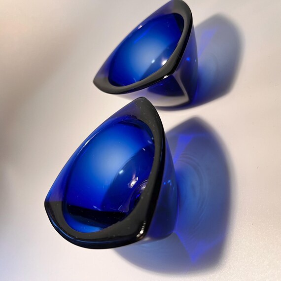 Kaj Franck Iittala Cobalt Glass Candleholders: Finnish Artglass