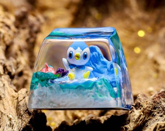 Piplup Pokemon keycap, Custom pokemon resin keycap, Cute Pokemon artisan keycaps, SA Profile keycap, Custom Esc keycap, Pokemon gifts