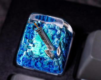 Final Fa.nta.sy B.uster Swo.rd Artisan Keycap, FF7-hars keycap, FFXIV-keycaps voor cherry mx-toetsenbord, handgemaakte keycap, gaming-keycap