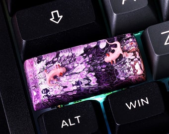 Black and Purple Axolotl keycap SA profile, Black Axolotl Resin keycap anime Axolotl custom keycaps japanese Easter's day gift for him