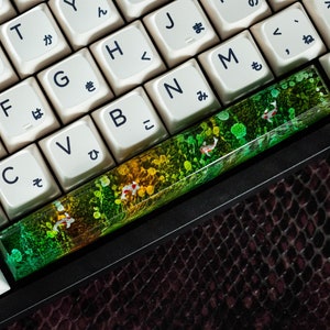Green Spacebar Resin Keycap | Artisan Keycap Handmade SA and OEM Keycaps | Resin Koi Keycap | 18th bithday gift for son