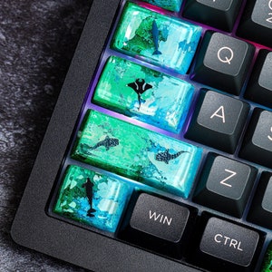 Whale Shark Keycaps Manta Ray Resin Artisan Keycap For ESC Mechanical Keyboard Orca Whale Handmade Keycap Easter's day Gift for Son