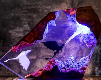 Fire Tooth.less and light Fu.ry Night Light – HTTYD Epoxy Lamp, Unique Gift, resin art, Housewarming Gifts Bedroom lamp