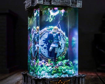 Diorama Totk Li.nk Zel.da Resin Lamp, Link Ze.ld.a and Master Sword Resin Table lamp Anime Lamps, Custom Father's day, Tolk Gamer gifs