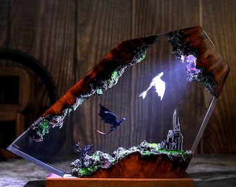 Too.thl.ess Dragon harslamp ver 2, HTTYD-nachtlamp, Light Fury-lamp, uniek cadeau, harskunst, housewarmingcadeaus slaapkamerlamp